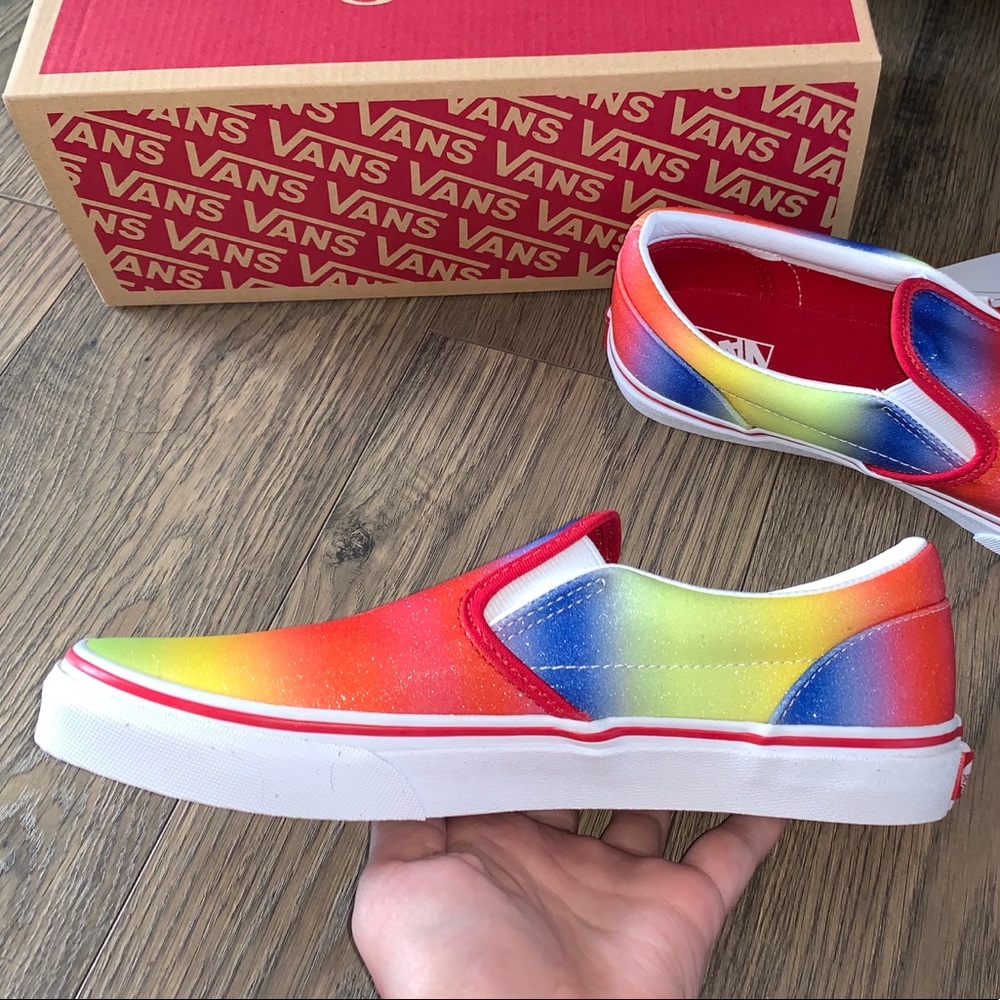 Vans rainbow glitter slip on shoes sneakers - Picture 4 of 8